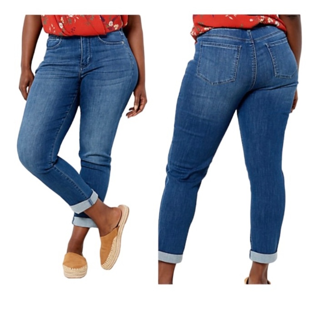 NYDJ High Rise Girlfriend Jean With
Hollywood Waistband - Lana
